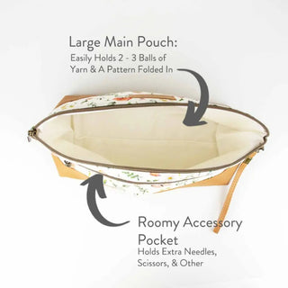 Mountain Meadow Trinity Project Bag with inside view