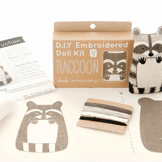 Raccoon Sewing Embroidery Kit with supplies