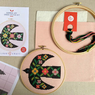 Summer Joy Cross Stitch Kit from Cloud Craft with materials