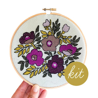 Violet Vibes Cross Stitch Kit - The Craftivist