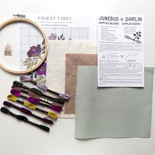 Violet Vibes Cross Stitch Kit - The Craftivist