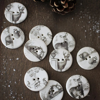 Woodland Animals Ceramic Buttons - The Craftivist