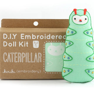 caterpillar embroidery plushie kit