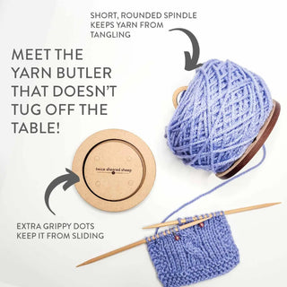 Inforgraphic for yarn butler that doesn't slide off table