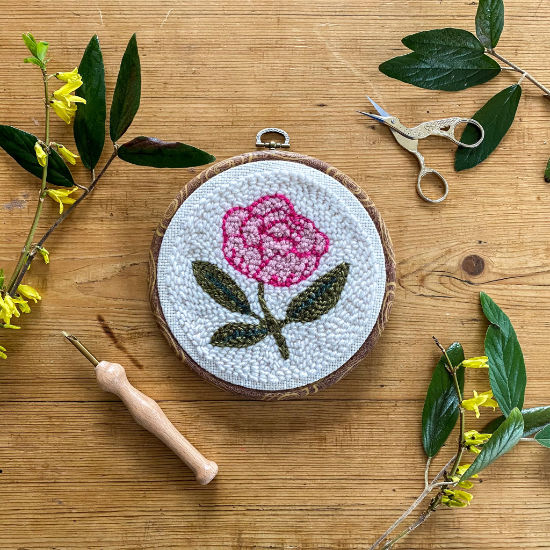 Peony Punch Needle Kit for Beginners All Materials Included Video  Instructions 